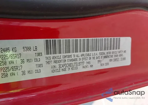 2018 Dodge Journey Se из США, поврежденный, VIN 3C4PDCAB3JT519777